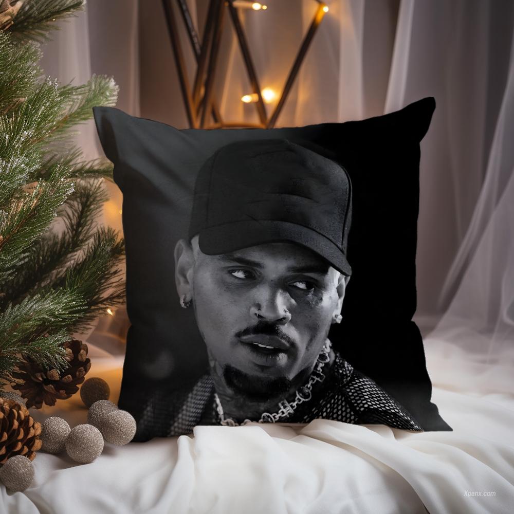 Hot C-Chris Brown Cushion Cover Premium Comfort Reversible Pillow Cove -Two in One Design for Any Room & Car Interior