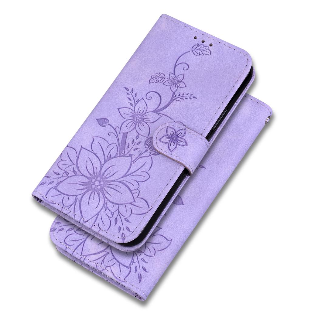 For OnePlus Nord 3 5G/Ace 2V Stand Wallet Phone Case Imprinted Lily Flower Leather Phone Cover