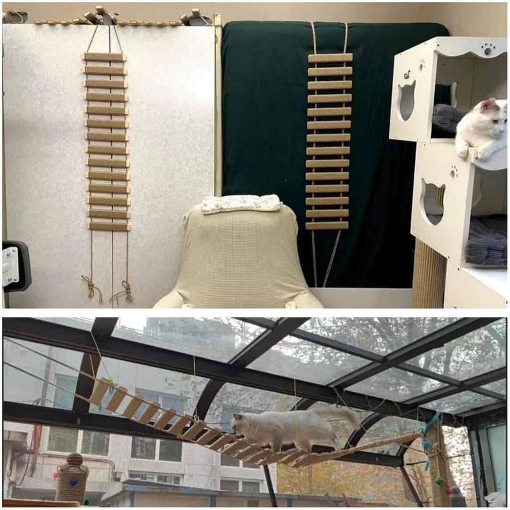 Échelle Murale pour Chat 40 Pouces Griffoir pour Chaton Structure d'Escalade pour Chat d'Intérieur Pour Parents d'Animaux Domestiques Entraîneurs Amoureux des Animaux Bureau