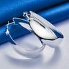 1 Pair 925 Sterling Silver 35mm Luxury Smooth U-Shaped Hoop Earrings Fashion Women Gift Ornaments Party Jewelry
