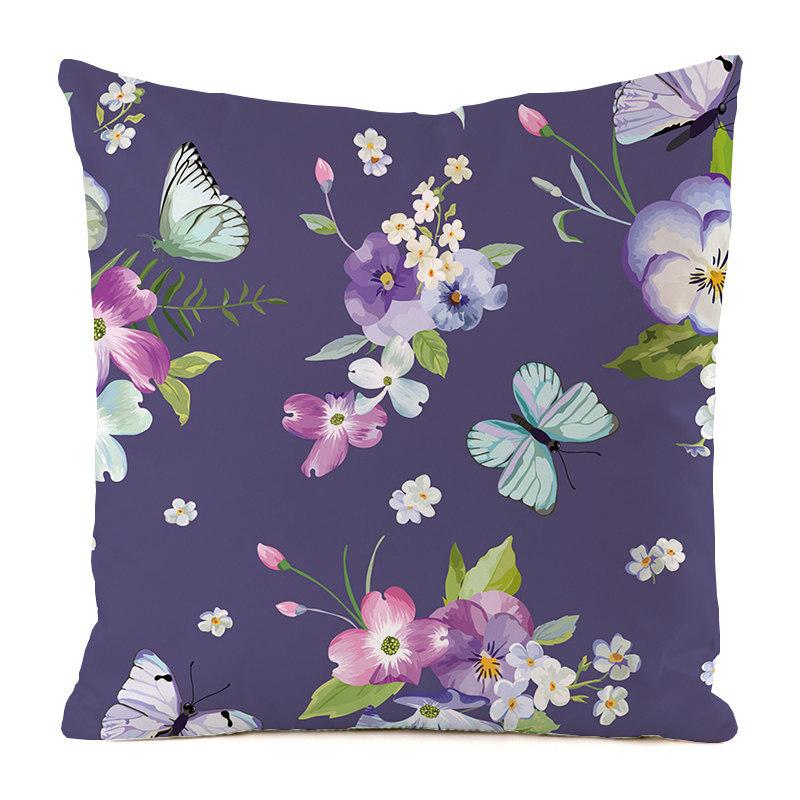 Nordic tropical style flowers Digital printing short plush pillow covers for car sofa office cushion cover home goods