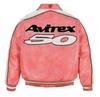 Avirex x Hellstar Men’s Leather Jacket: Trendy American Hip Hop Style Outerwear.
