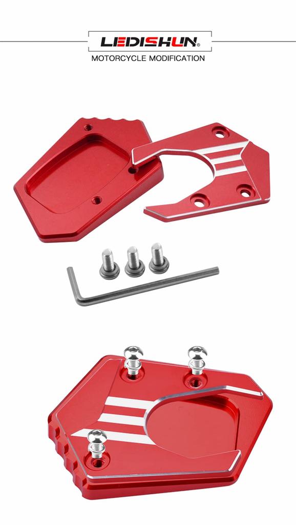 LEDISHUN Kickstand Side Stand Stand Stand Plate Extension Aluminum Compatible Honda CB150R CBR250R CB300F