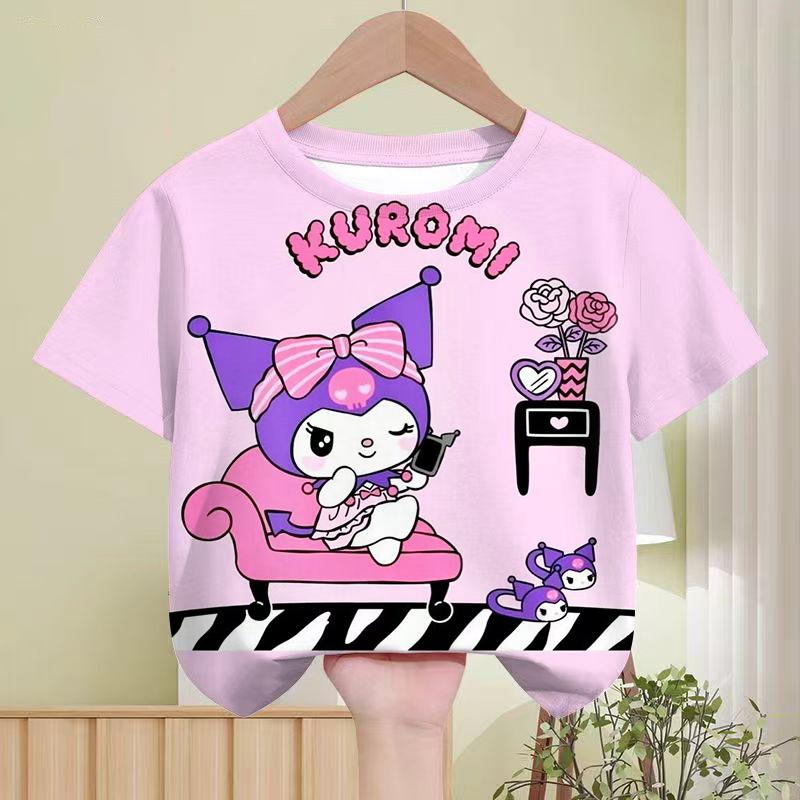 Sanrio Kulomi Children's T-shirt My melody cartoon cute print versatile summer breathable short sleeve top wholesale