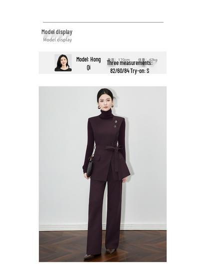 High-Quality Western Style Slim Fit Long Vest & Micro Flare Pants Two-Piece Set