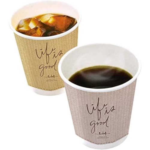 Japan Dixie Paper Cups, 273ml (9 Oz), Kraft Flavor, Pack of 40, Hot and Iced, Made In Japan, Cafe Style, Disposable, Insulated, Heat-Resistant, Commer