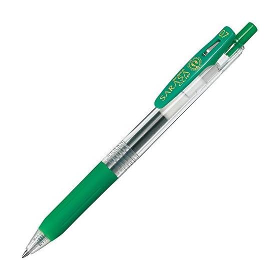 Гелевая шариковая ручка Zebra Sarasa Clip 0.7 Зеленая 10 штук B-JJB15-G