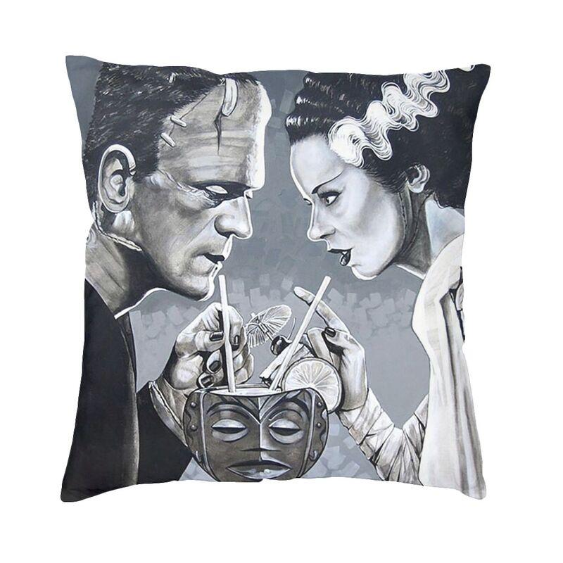 Flirtationship Bride Of Frankenstein Cushion Cover Horror Film Floor Pillow Case For Sofa Fashion Pillowcase Home Decor