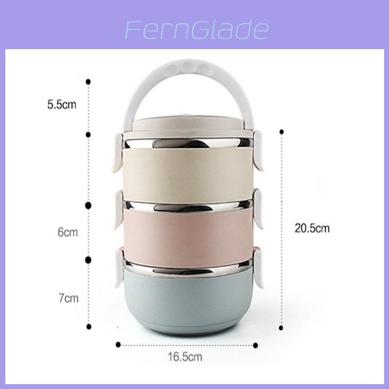 Elegante 3-laags roestvrijstalen thermisch geïsoleerde picknick lunchbox voor de hele dag versheid