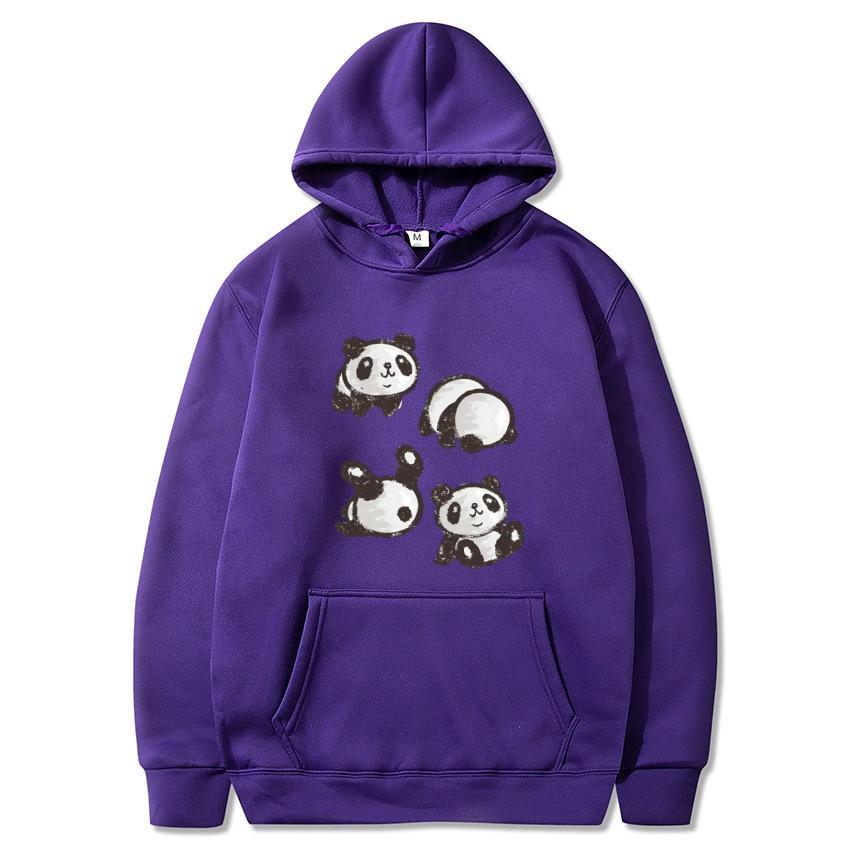 Autumn and Winter Chinese Panda Cartoon Printed Hoodie Classic Style College Style Men's and Women's Hoodies Daily Warm
