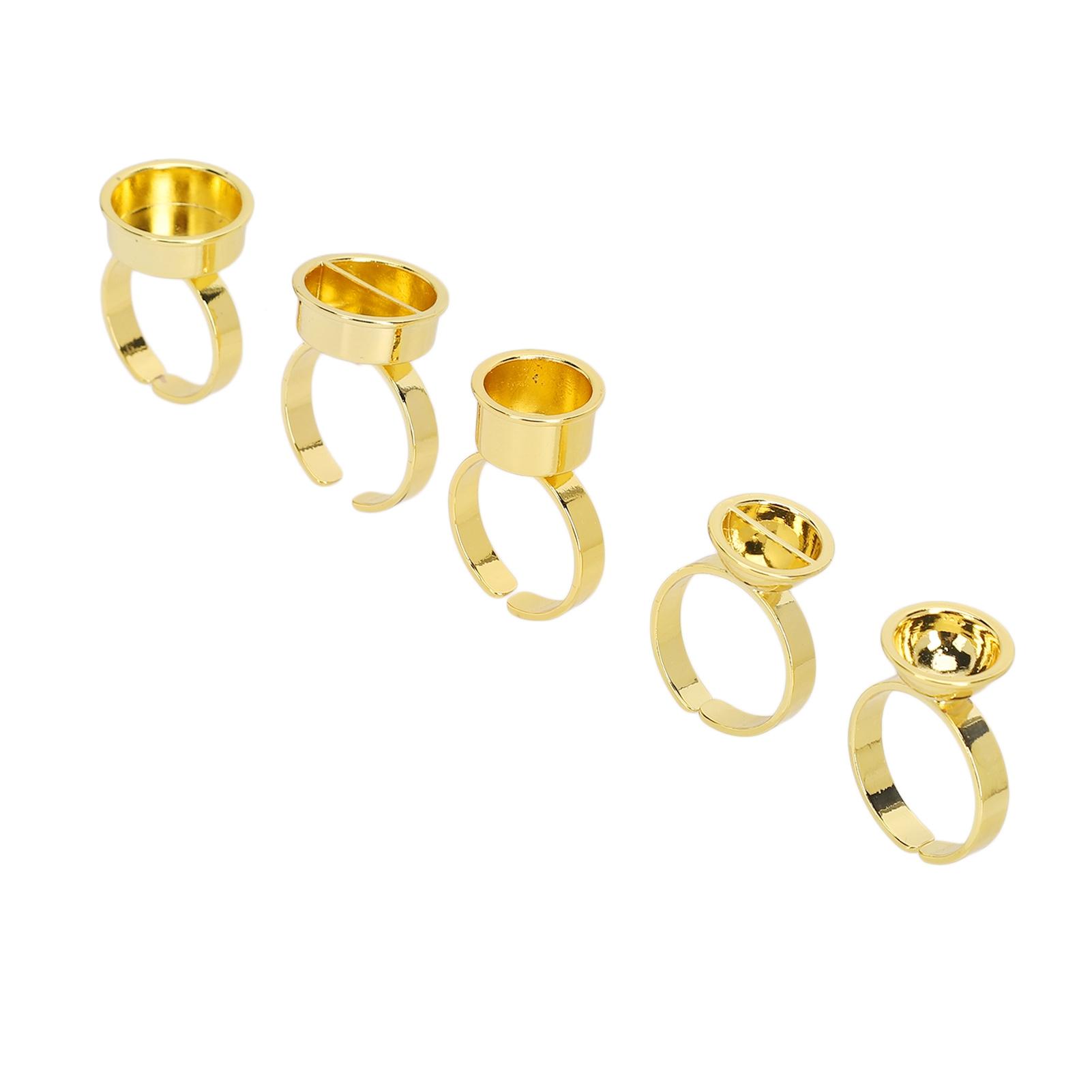 

5 шт. Кольцо-чашка для тату-чернил из нержавеющей стали, многоразовое, разного размера, для пигментов для татуировки золотой