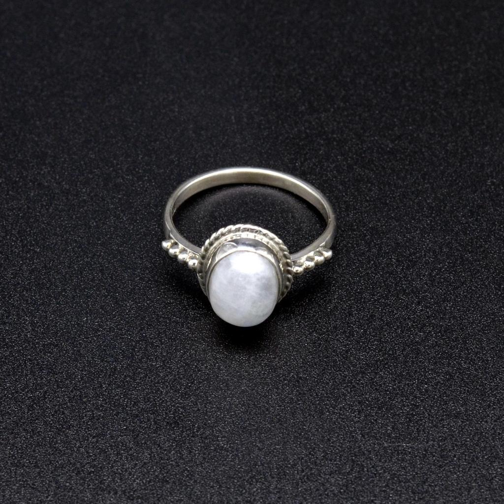 Mondstein 925 Sterling Silber Ring für Frauen, handgemachter einzigartiger Edelsteinschmuck, Valentinstagsgeschenk für Sie