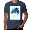 Perfume Bottle Watercolor Painting Hand Painted With Blue Flowers Tshirt T Shirts Designer Tshirt