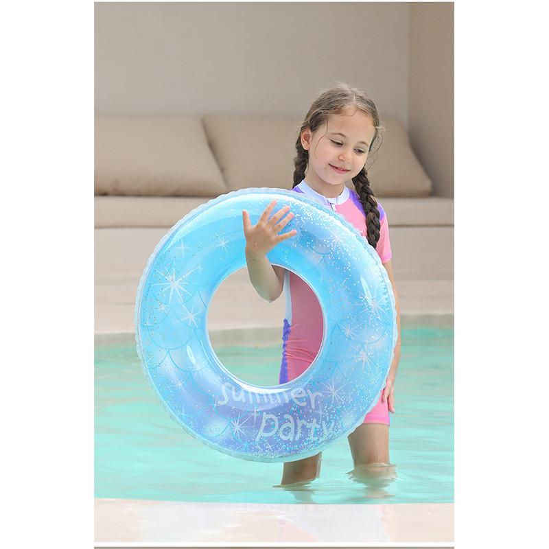 Adult Childrens And Swimming Circle Thickened Starry Sky Mermaid  Water Toy