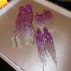 Glamorous Rhinestone Tassel Earrings - Geometric Design, Light Luxury, High-End Style for Women