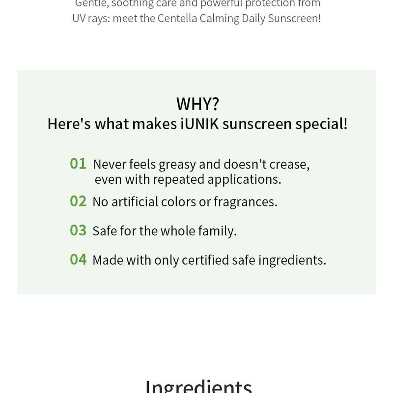 IUNIK Centella Calming Daily Sunscreen