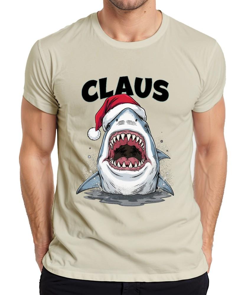 Claus Christmas Shark Santa Hat Shark Movie Parody Unisexs Tshirt