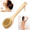 Natural Wooden 10" Bristle Body Bath Brush Massager Shower Back Scrubber Spa