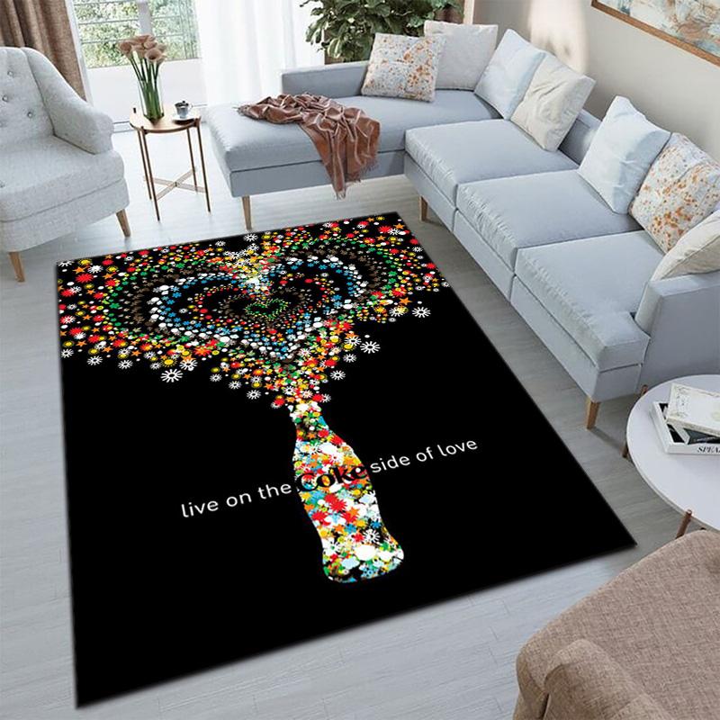 Christmas Gift Halloween Themed Cola Beverage Coca Cola Carpet Is Suitable for Living Room and Bedroom Doormats Office Balcony Decorative Carpet V27