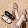 Fashion New Spring and Summer Mother's Shoes Comfortable Flat Shoes for The Elderly Fashionable Soft-soled Leather Women Shoes