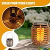 Solar Garden Lights Outdoor LED Lanterns Solar Powered Lights Rattan Waterproof Decorative Lantern for Yard Patio Pathway Trees