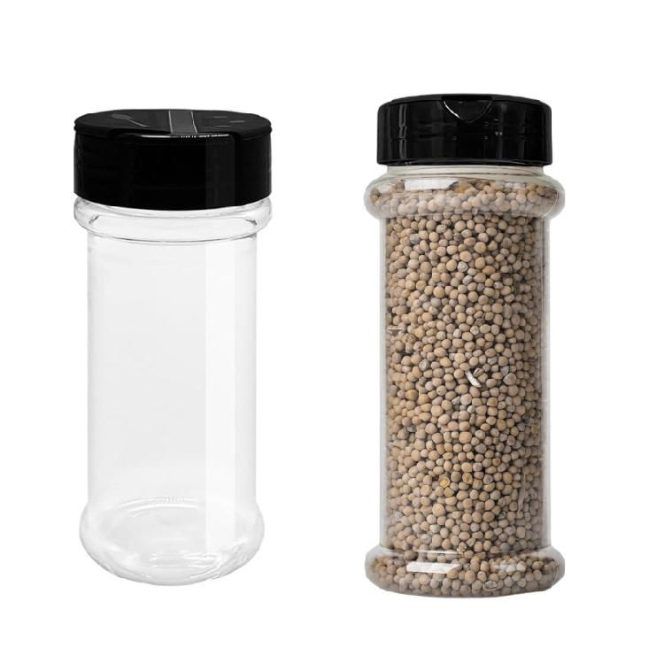 Pack of 8 Effective Spice Container Elegant Round Plastic Jars For Various Seasonings And More With Secure Lids