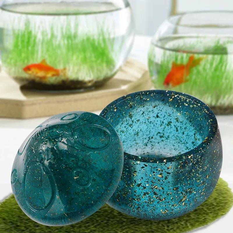 DIY Bottle Crystal Epoxy Resin Mold Mushroom Jar Storage Box Silicone Mold