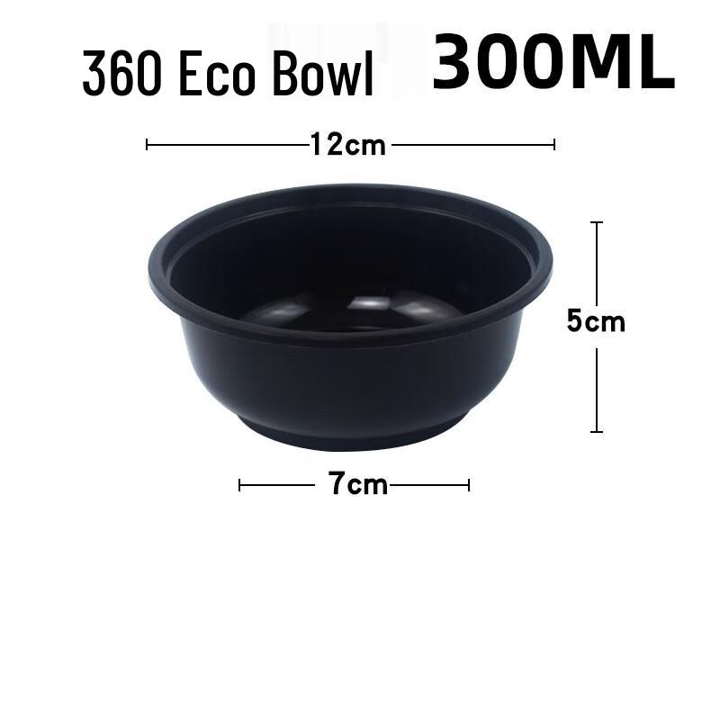 ZISIZ Disposable Round Black Plastic Bowls