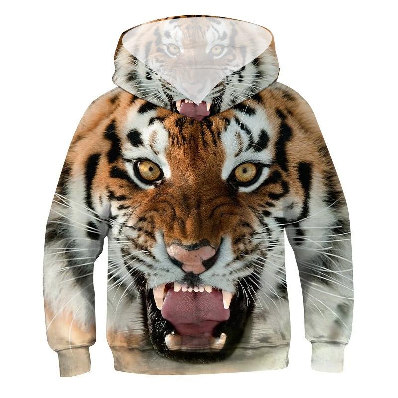 Children's Animal Lion 3D Digital Printed Boys' Personalized Fashion Hoodie Sweatshirt