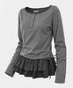 EUGGEN Tiered Layered Long Sleeve_Gray