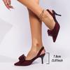 Women Shoes New Butterfly Knot Women Slingbacks Heels Shoes Sexy Dress Thin Heel Pointed Toe Ladies High Heels Slingback