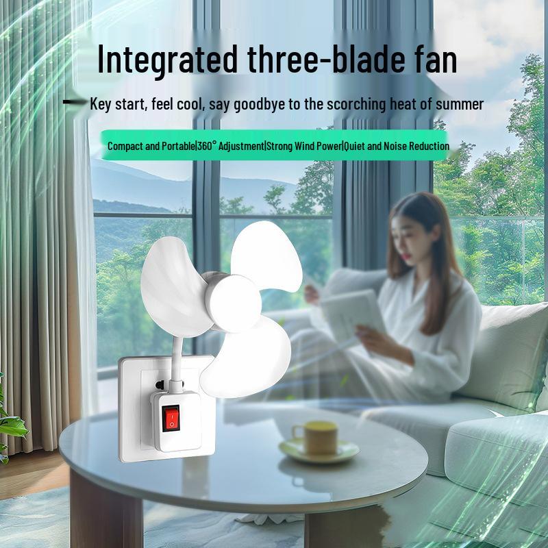 Three-Blade Ultra-Quiet Fan with Strong Wind, Stepless Adjustment, Three-Pin Plug—for Home, Kitchen, and Bedroom (Model SY55).