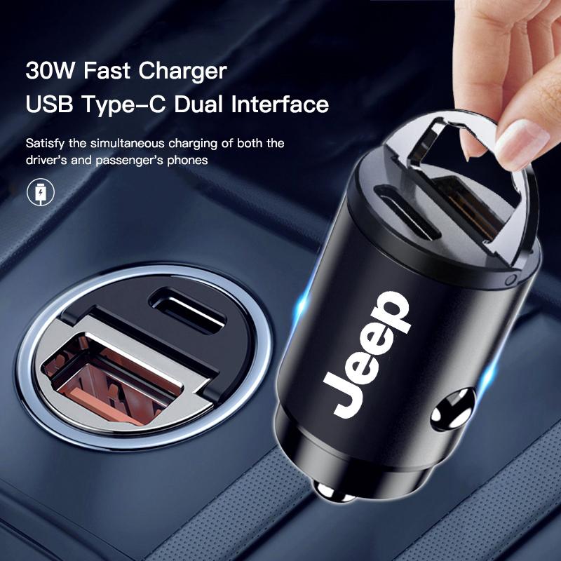 Car Hidden Fast Charger USB Type-C Convert Plug Accessories For Jeep Grand Cherokee Patriot Liberty Wrangler JK Gladiator Compas AMQ1