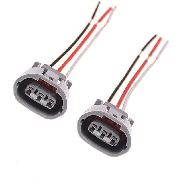 2Pcs Connector 3-Way 3 pin Replacement for Car Alternator Plug Connector 90980-11349