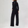 Women's Fashionable Casual Long-Sleeved -Color Sweatshirt And Wide-Leg Pants Two-Piece Set