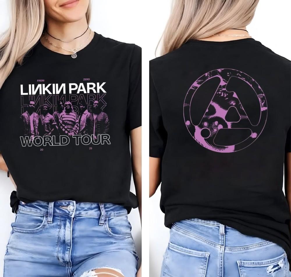 Linkin Park From Zero World Tour 2025 Oboustranné tričko, Dárek pro fanoušky Unisex tričko