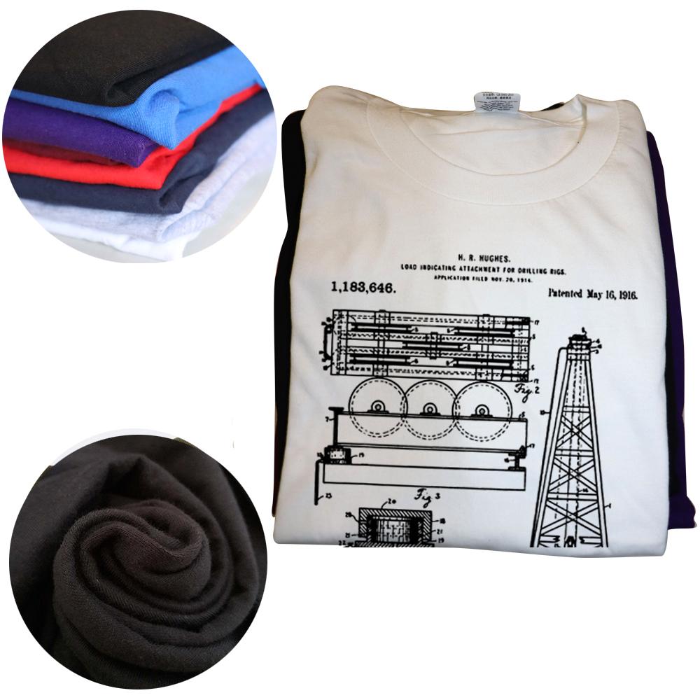 Novelty Oil Drilling Rig Patent Oilfield Driller T Shirts Streetwear Short Sleeve Birthday Gifts Summer Style T-shirt Men