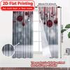 Flat Printing Festive Baubles Chic Window Curtain Versatile Fabric Curtains Thermal Insulation Light Blocking Set Of 2 Made Polyester