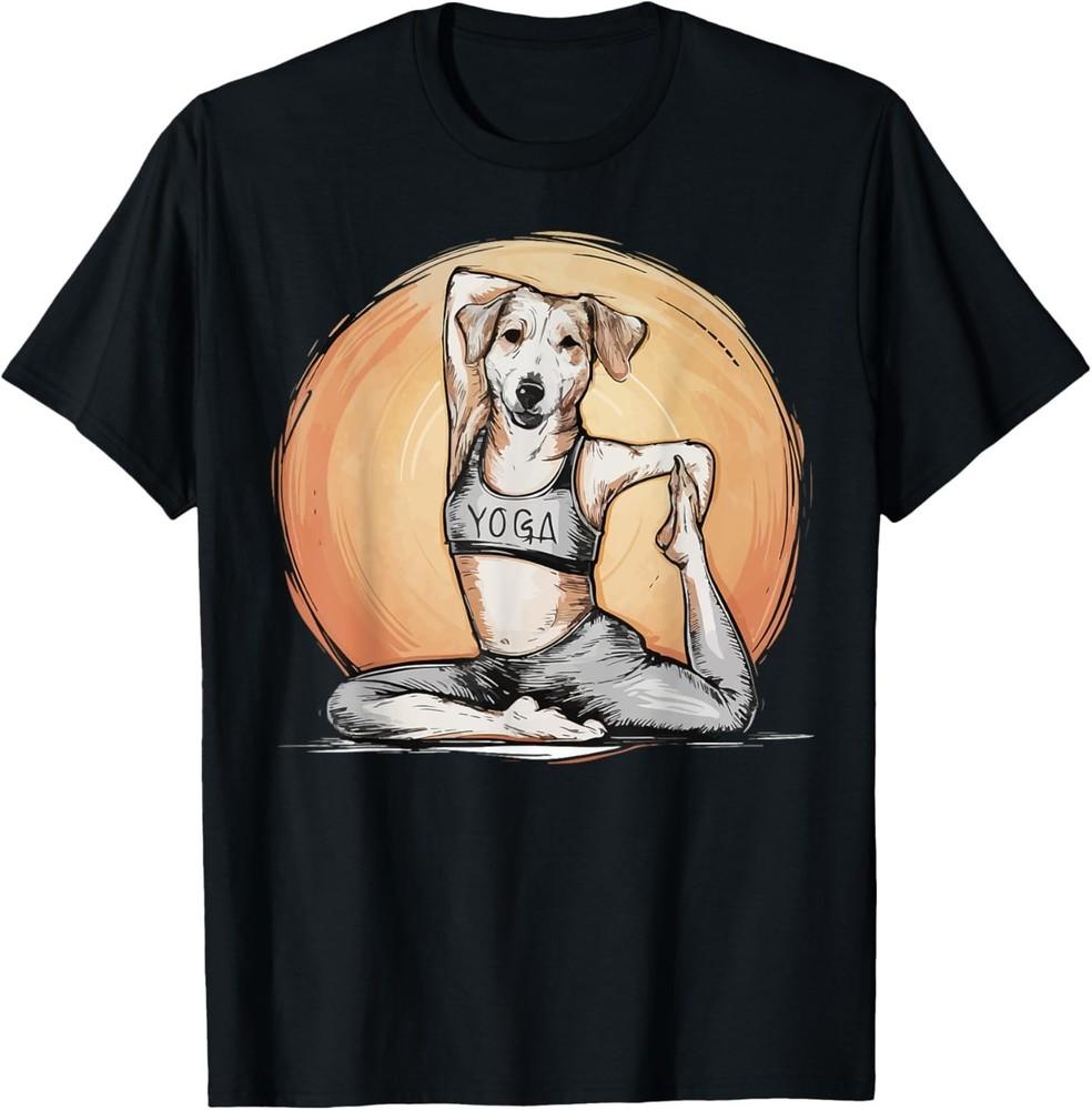 Funny Dog Yoga Meditation cute Dog Yoga Animals Lover Men Women Kids T-Shirt 2XL