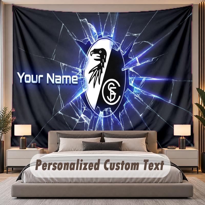 Custom Name Text Tapestry SC Freiburg Personalized Polyester Wall Tapestry For Bedroom And Room