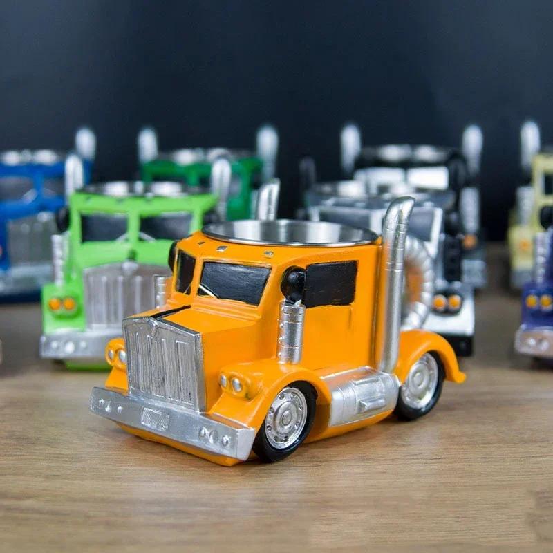 Truck Coffee Mug Creative Semi-Trailer-Shaped Beer Cups Traveling Coffee Cups Ice Milk Cups for Tea Juice Milk Latte Hot