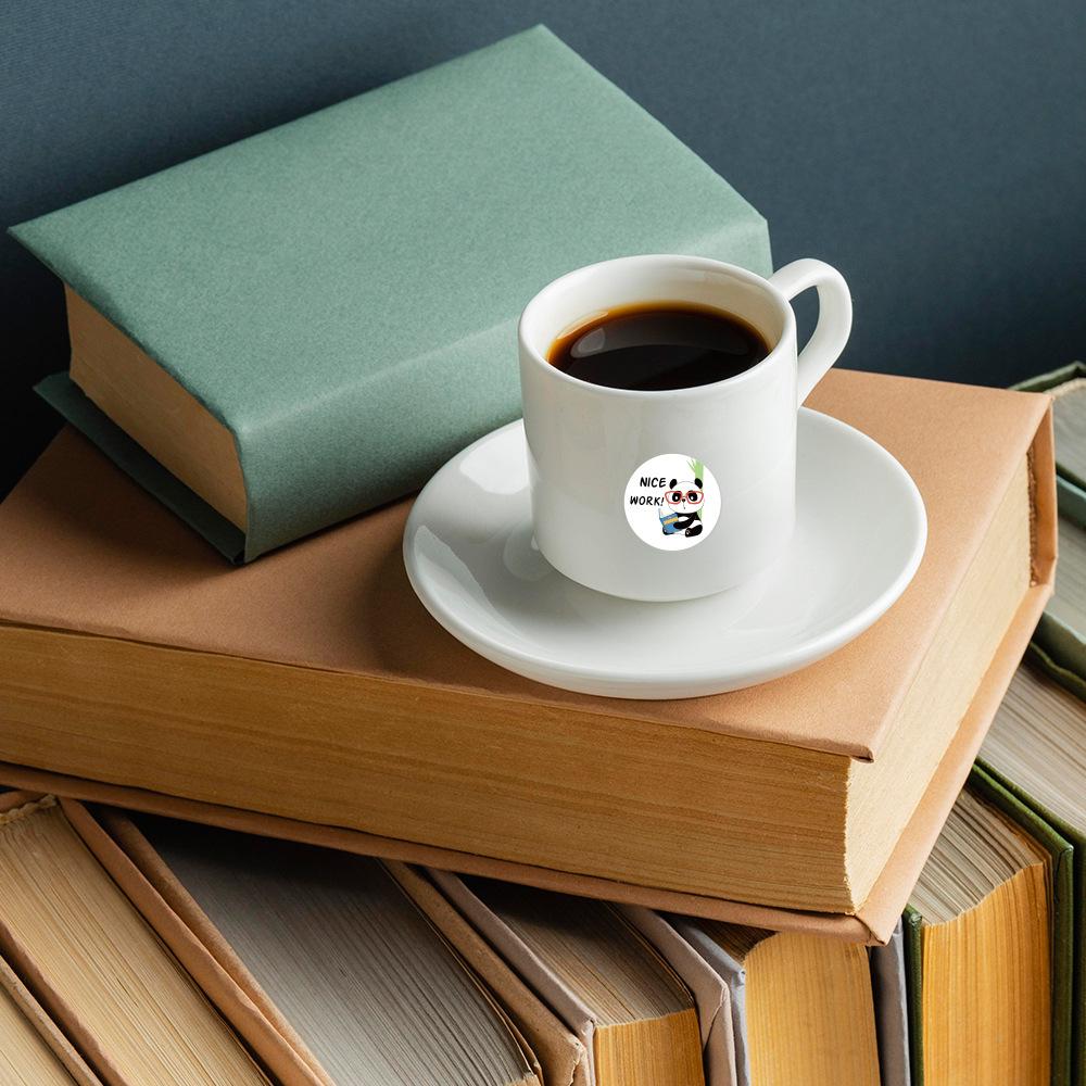 500 de bucăți 2,5 cm etichete autocolante drăguțe cu animale panda rolă pentru plicuri încurajează lauda recompensă student de lucru papetărie etichetă de sigiliu