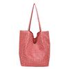2025 summer bright double-sided plaid bag bright nylon small fresh daily niche large-capacity commuter bag