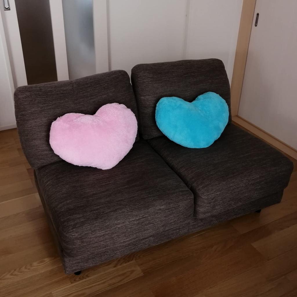 (APOSITV) Heart Cushion, Soft, Fluffy, Red, Pink, Blue, Soothing Sofa (Pink)