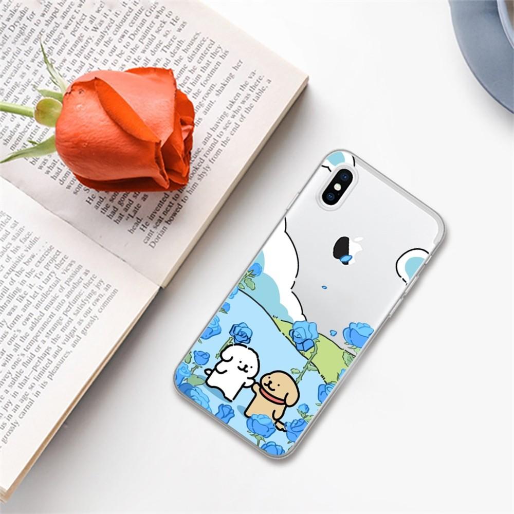 Cartoon Line Dog Phone Case For iPhone 14 13 12 11 Pro Max XS X XR SE 2020 6 7 8 Plus Mini Protective Cover