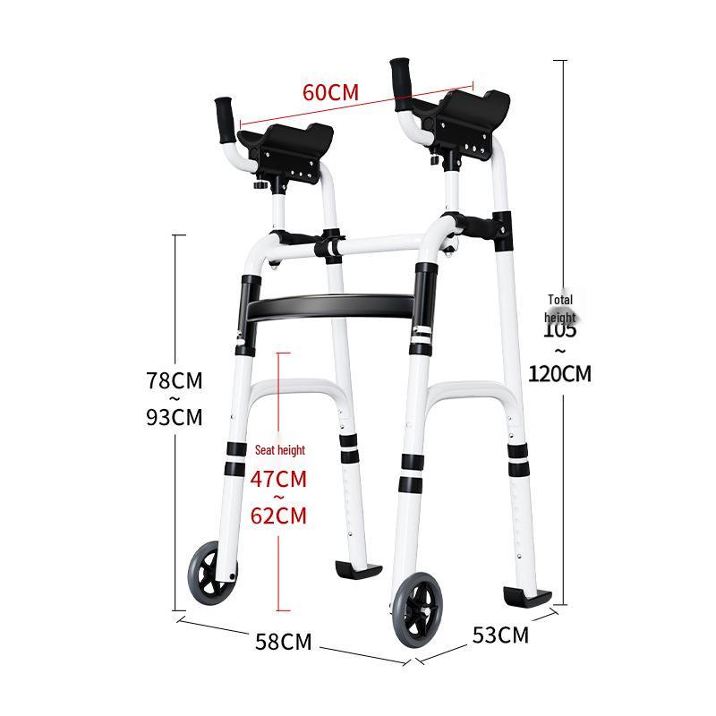 Алюминиевый роллатор с колесами, сиденьем и опорой для рук для реабилитационной помощи