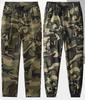 Men's Elastic Camouflage Cargo Pants: Wear-Resistant, Multi-Pocket, Skinny Fit, with Increased Crotch for Work Safety.