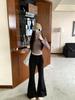 New Korean Style High-Waist Slim Micro-Flare Wide-Leg Pants for Women