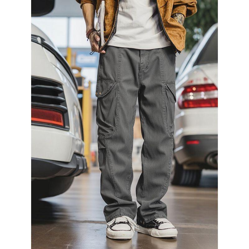 American Retro Heavy-Duty Pure Cotton Work Pants for Men, Spring and Autumn Vintage Pants, Export Men's Casual Long Pants