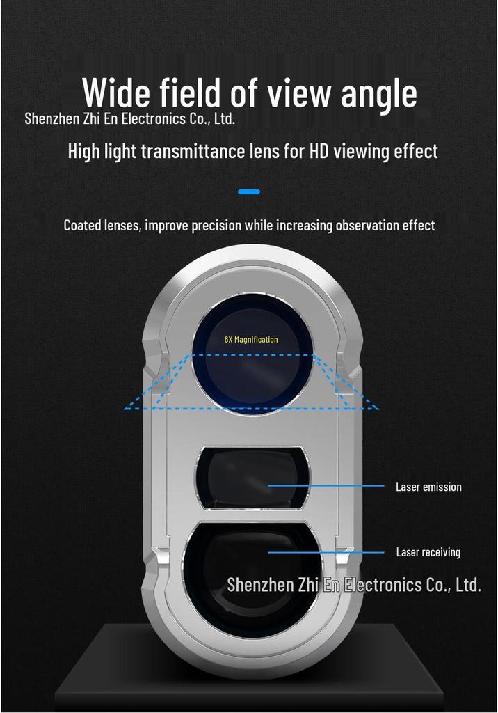 Golf Laser Rangefinder 6X - Handheld Telescope with 600m, 800m, 1000m Range